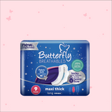 Butterfly Breathables Maxi Thick Sanitary Pads Long 9 Pcs
