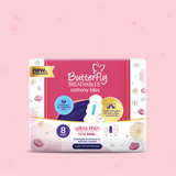 Butterfly Breathables Ultra-Thin Cottony Sanitary Pads Long 8 Pcs