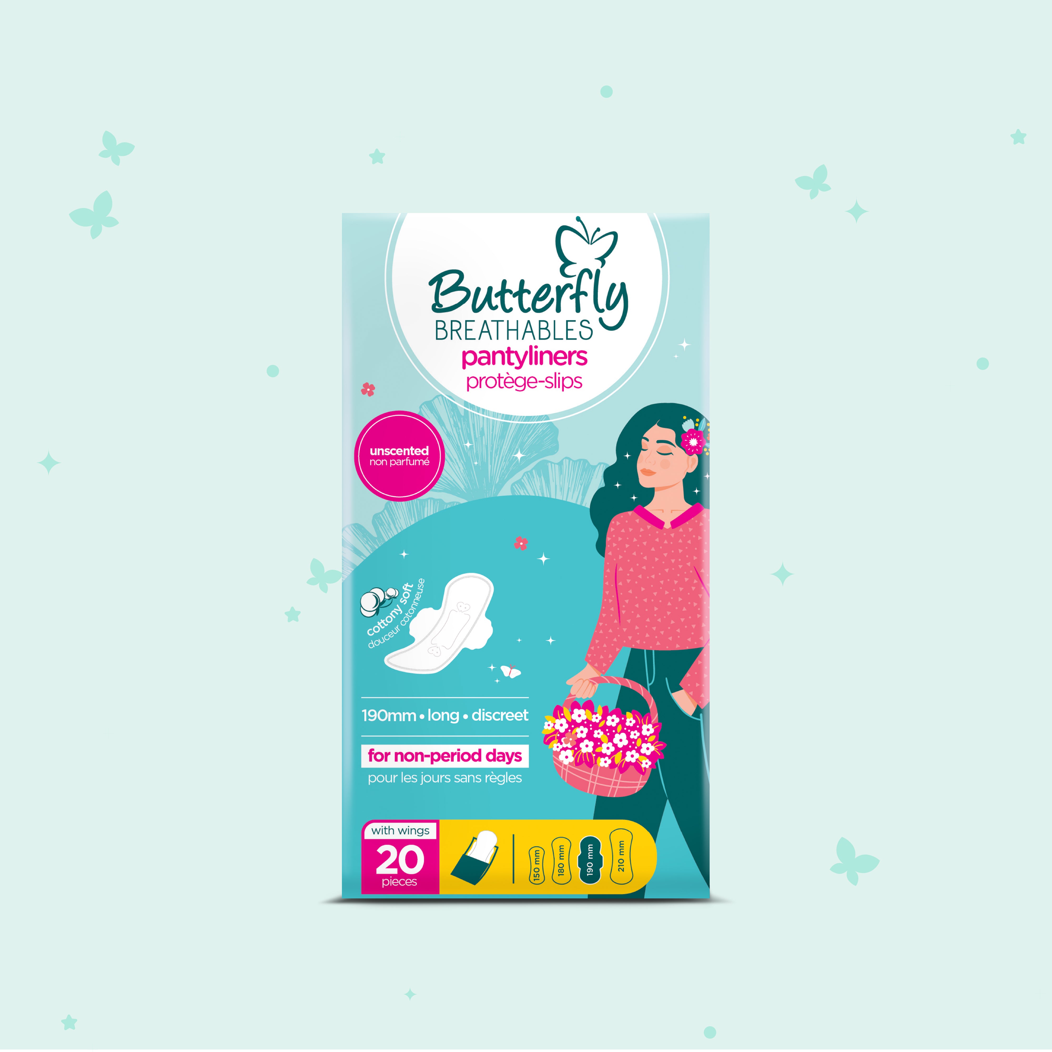 Breathables Ultra Thin Long Panty Liners With Wings 20 Pcs