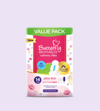 Butterfly Breathables Ultra-Thin Cottony Sanitary Pads  Extra Long Value Pack 14 Pcs