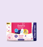 Butterfly Breathables Ultra-Thin Cottony Sanitary Pads Long Value Pack 16 Pcs