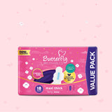 Butterfly Breathables Maxi Thick Cottony Sanitary Pads Long Value Pack 18 Pcs