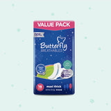 Butterfly Breathables Maxi Thick Fabric Soft Sanitary Pads  Extra Long Value Pack 16 Pcs