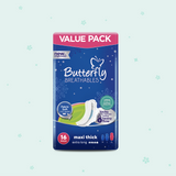 Butterfly Breathables Maxi Thick Fabric Soft Sanitary Pads  Extra Long Value Pack 16 Pcs