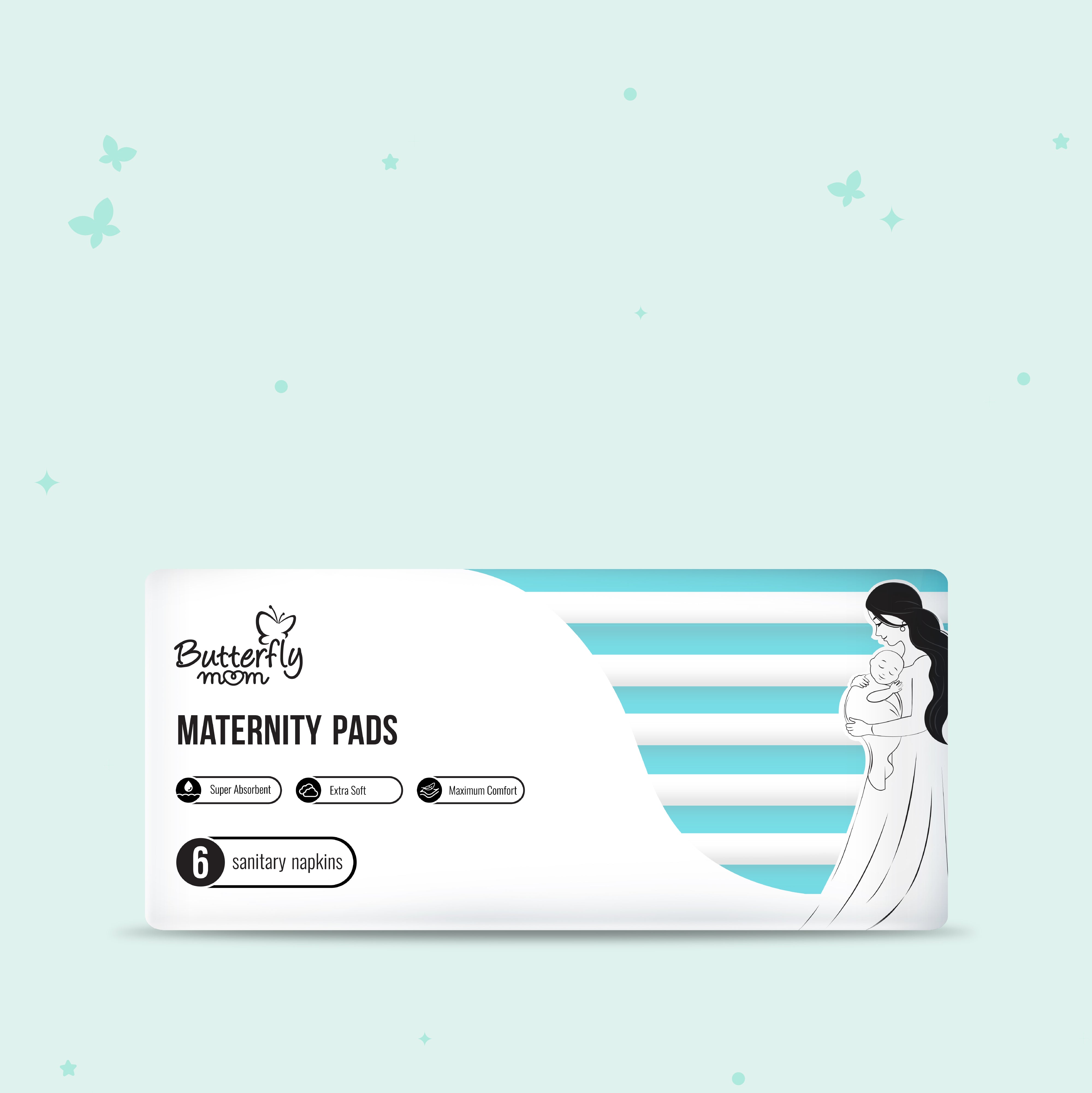 Butterfly Maternity Pads 6 Pcs