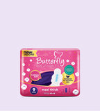 Butterfly Breathables Maxi Thick Cottony Soft Sanitary Pads Long 9 Pcs