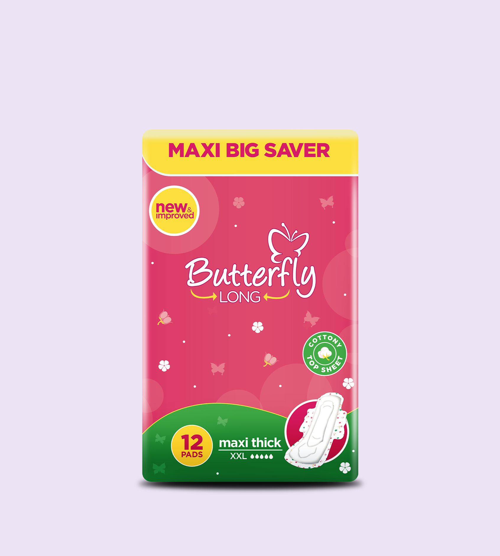 Butterfly Long Maxi Big Saver Sanitary Pads Extra Long 12 Pcs