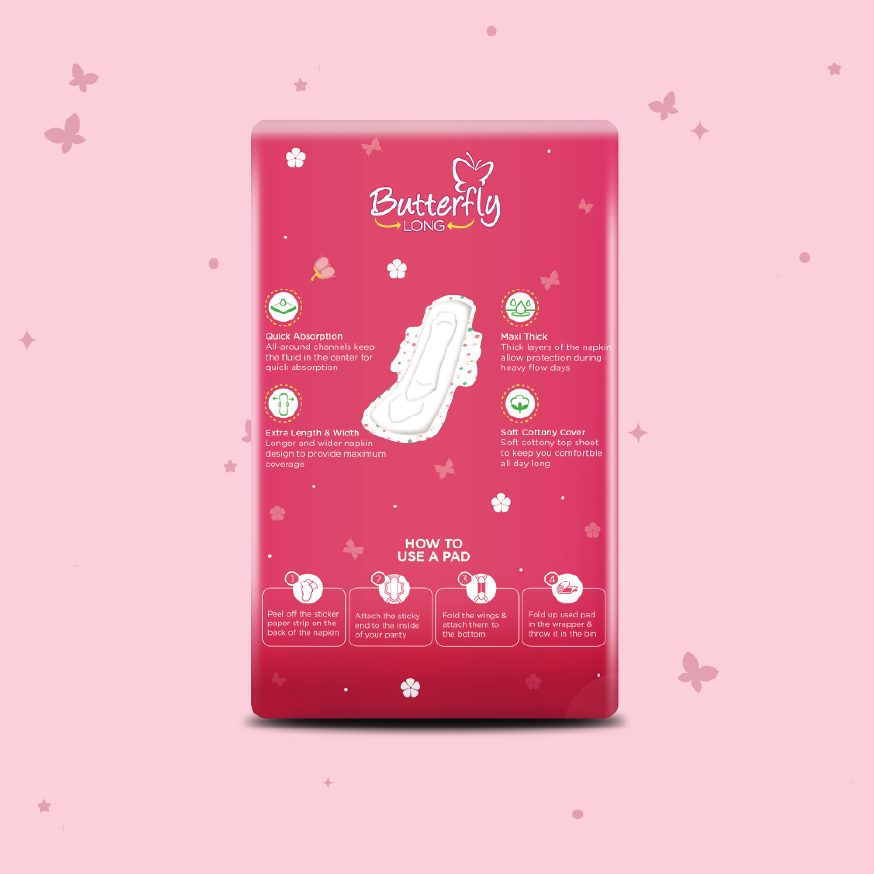 Butterfly Long Maxi Big Saver Sanitary Pads Long 12 Pcs