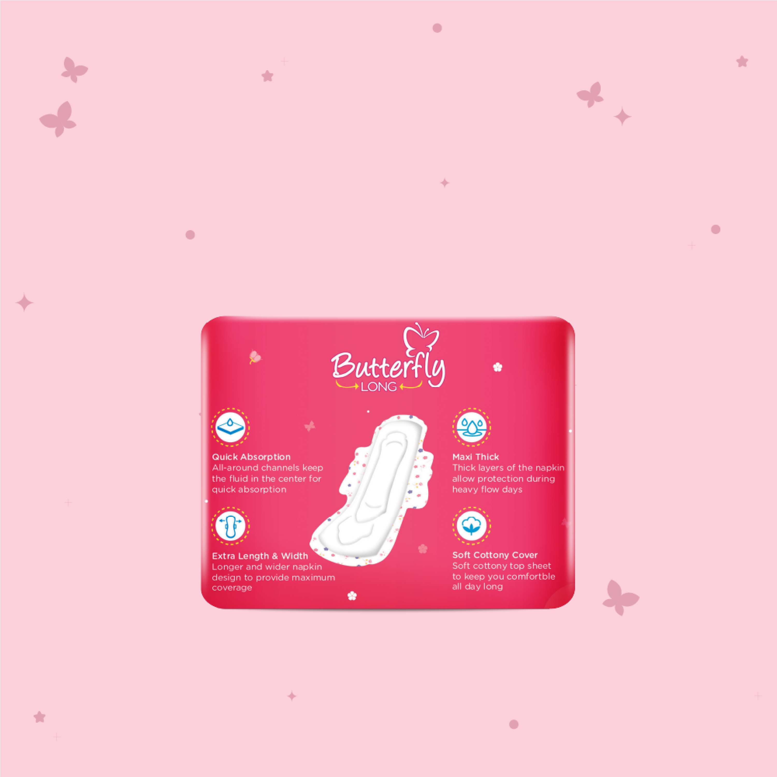 Butterfly Long Maxi Big Saver Sanitary Pads Long 6 Pcs