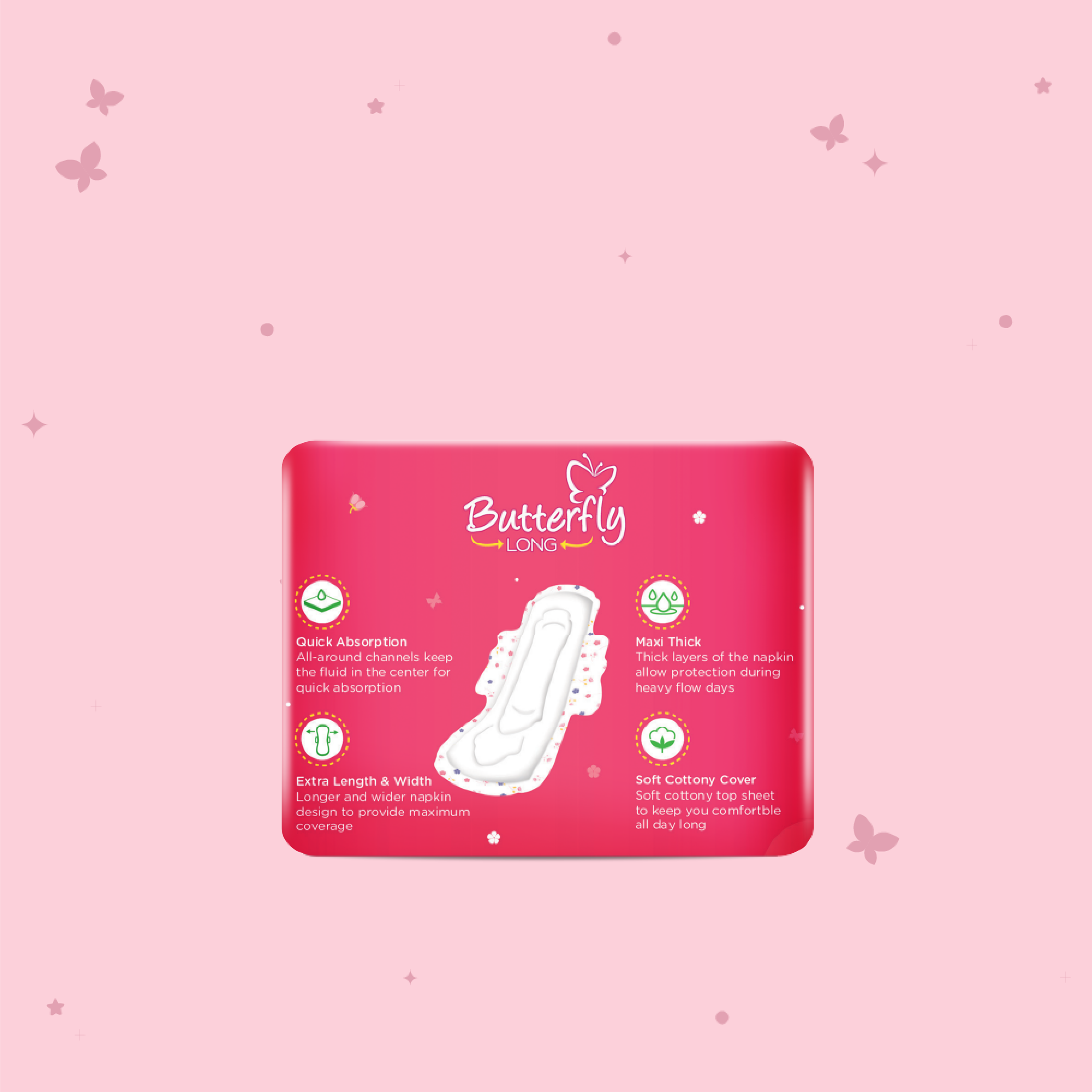 Butterfly Long Maxi Big Saver Sanitary Pads XXL 6 Pcs