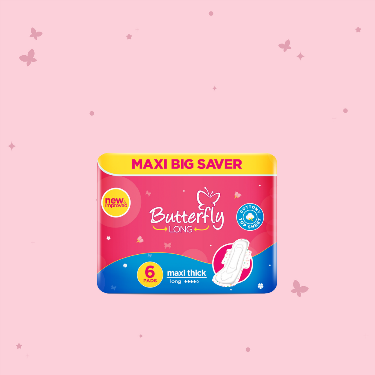 Butterfly Long Maxi Big Saver Sanitary Pads Long 6 Pcs