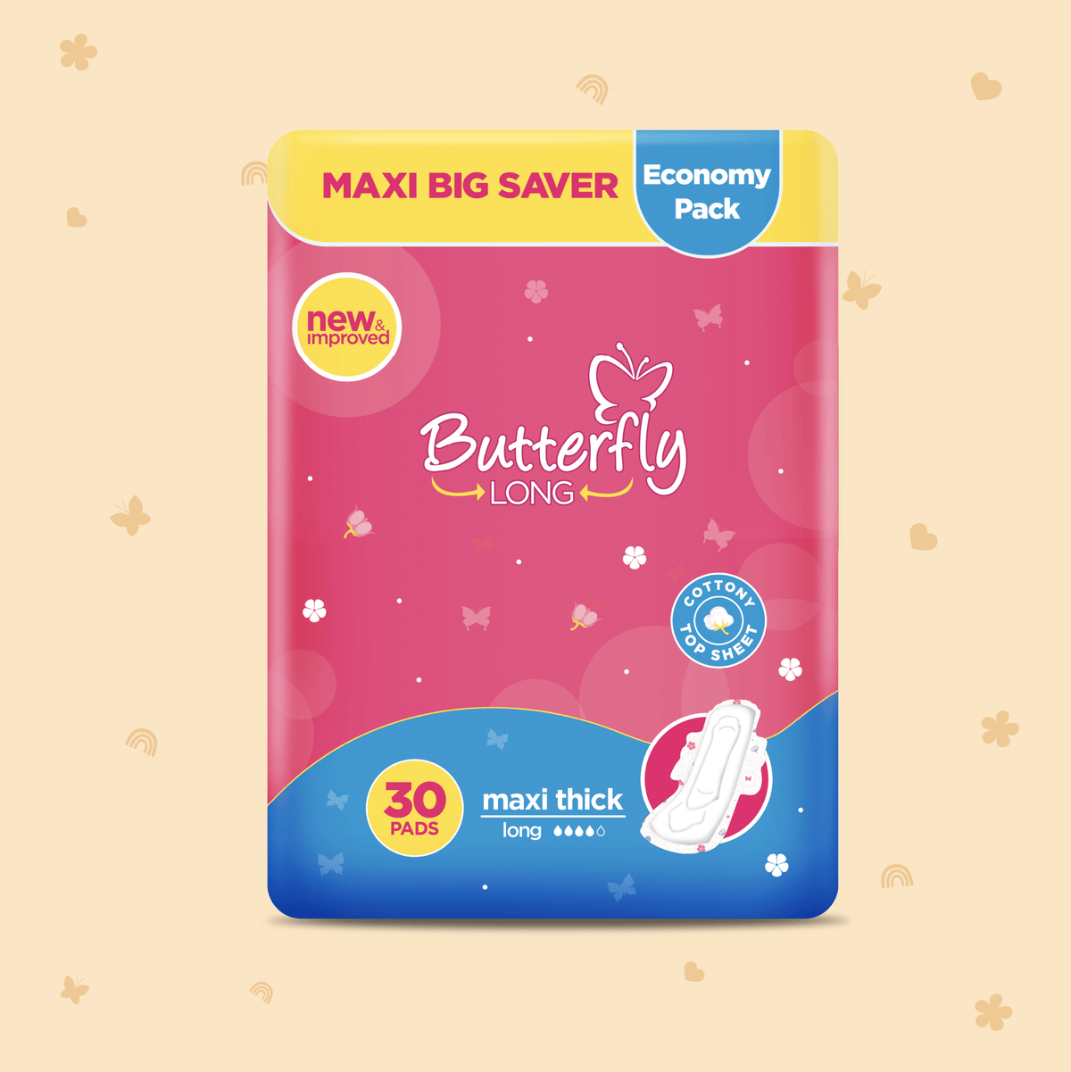Butterfly Long Maxi Big Saver Sanitary Pads Long 30 Pcs