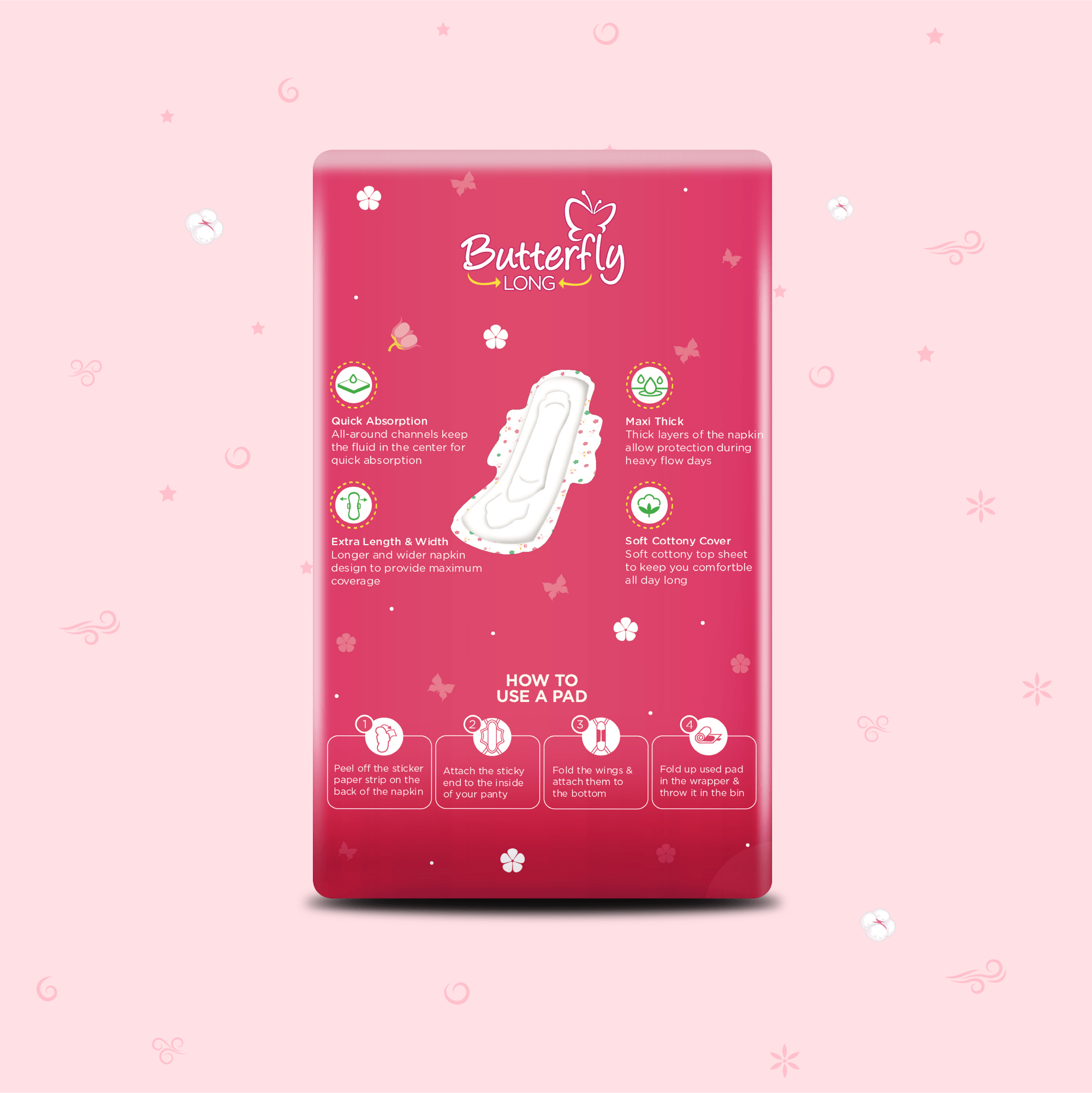 Butterfly Long Maxi Big Saver Sanitary Pads Long 12 Pcs