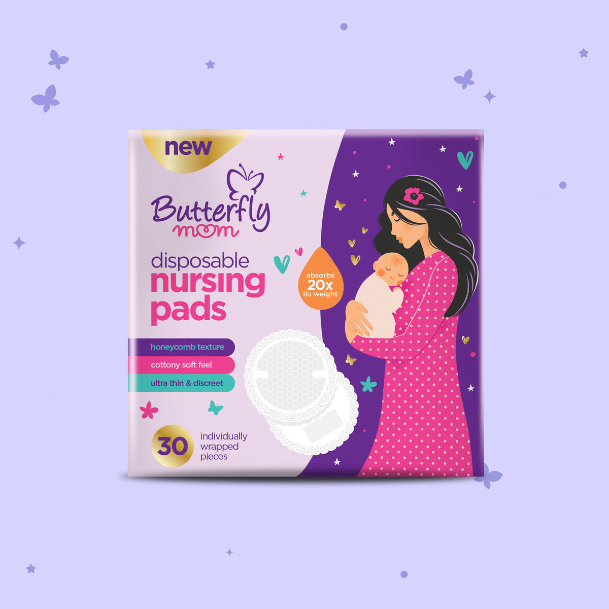 Butterfly Nursing Pads 30 Pcs