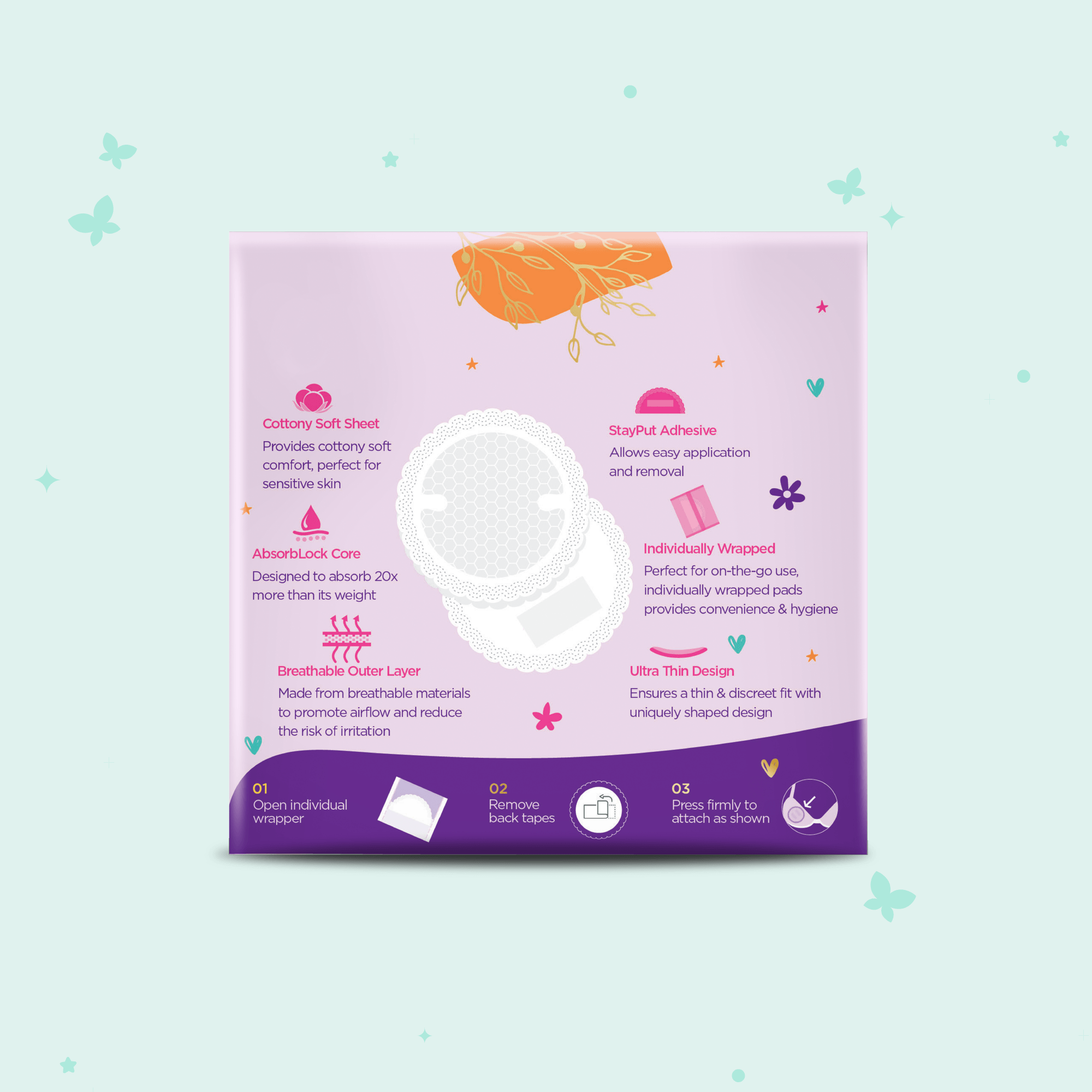 Butterfly Nursing Pads 30 Pcs