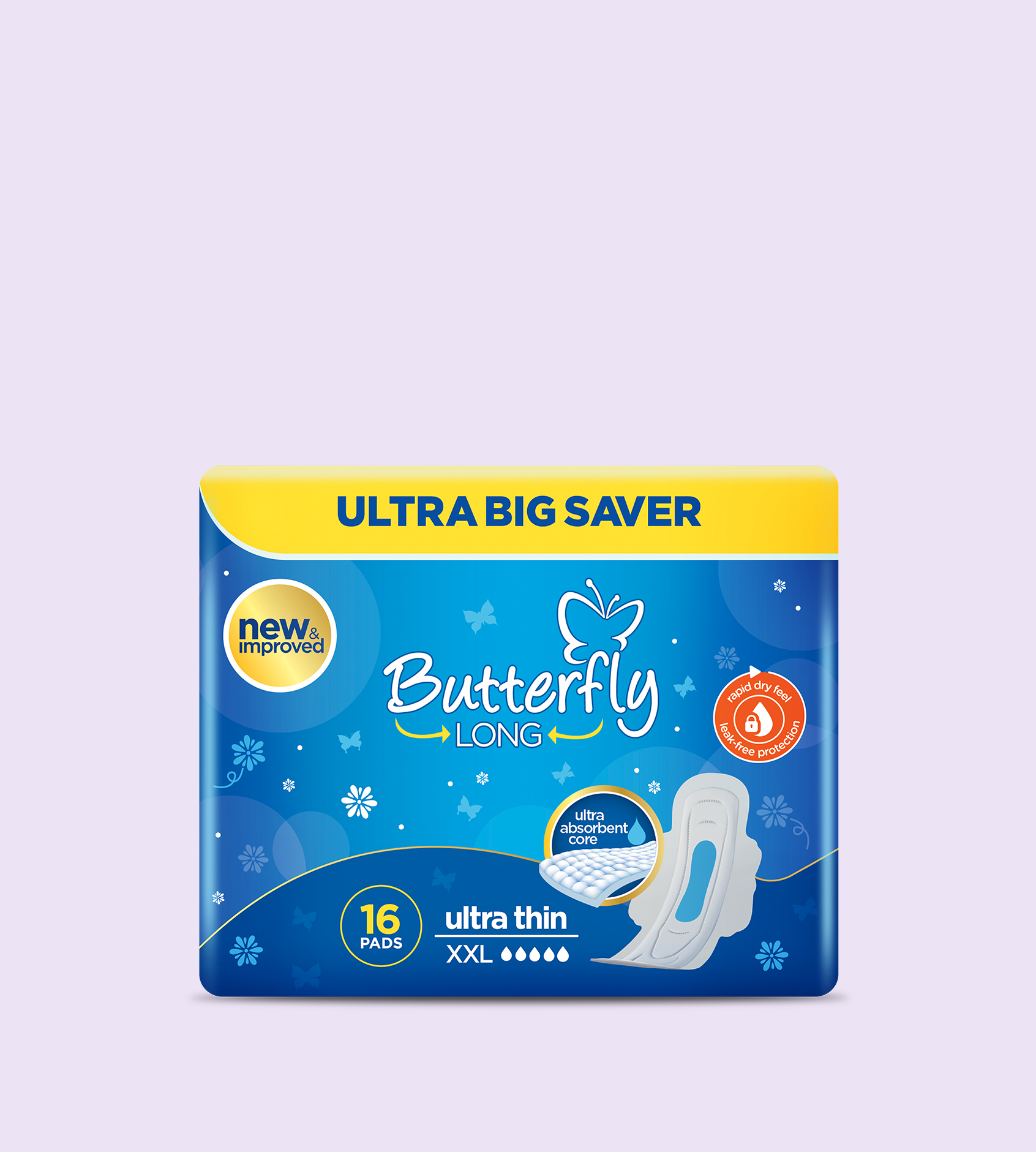 Butterfly Long Ultra Big Saver Sanitary Pads Extra Large 16 pcs – Butterfly  Pakistan