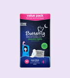 Butterfly Breathables Peaceful Nights Fabric Soft Extra Long Value Pack 16 Pads