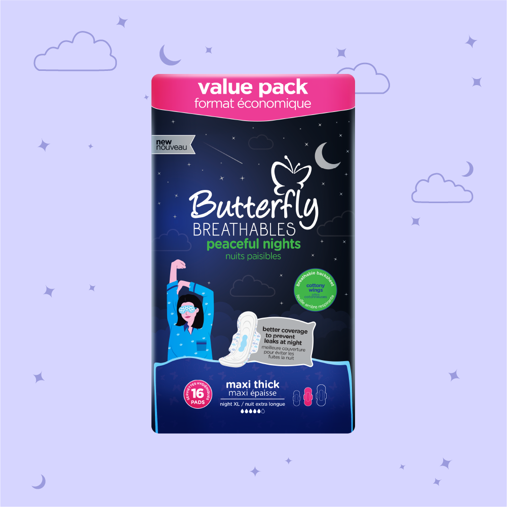 Butterfly Breathables Peaceful Nights Fabric Soft XL Value Pack 16 Pcs
