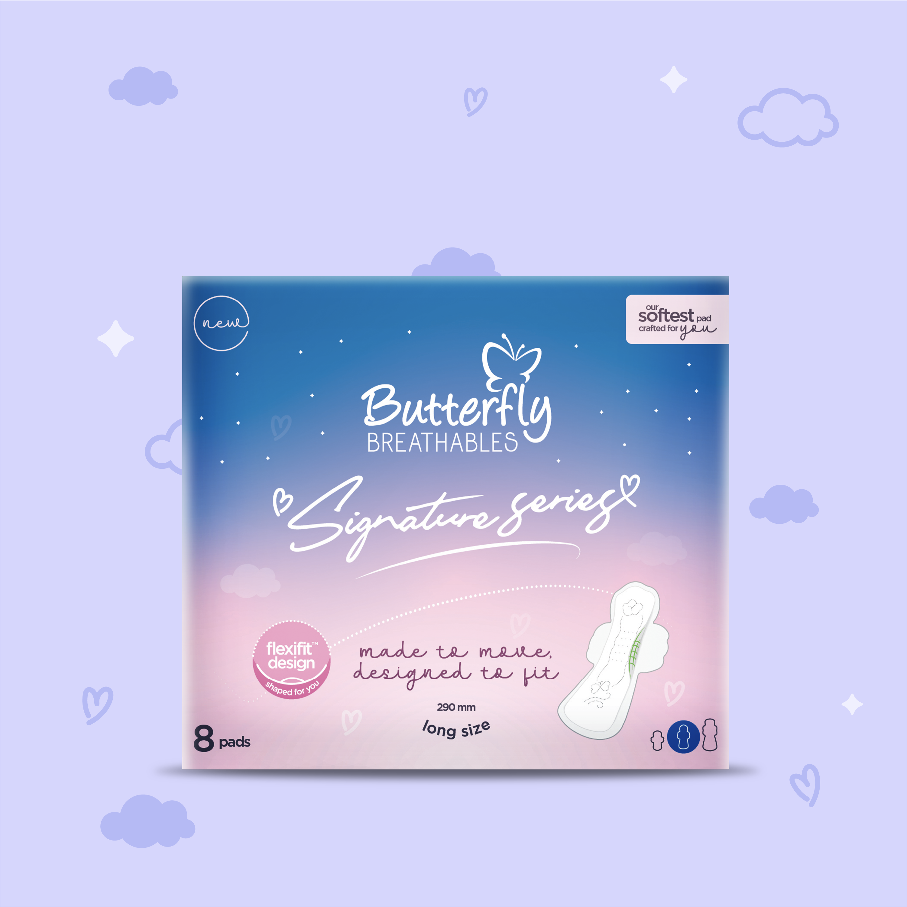 Butterfly Breathables Signature Series Long 8 Pcs