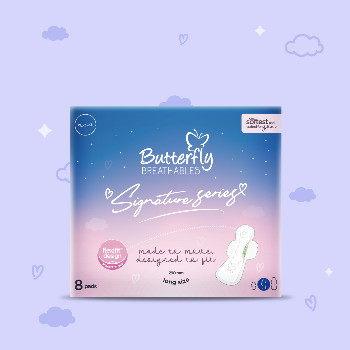 Butterfly Breathables Signature Series Long 8 Pcs