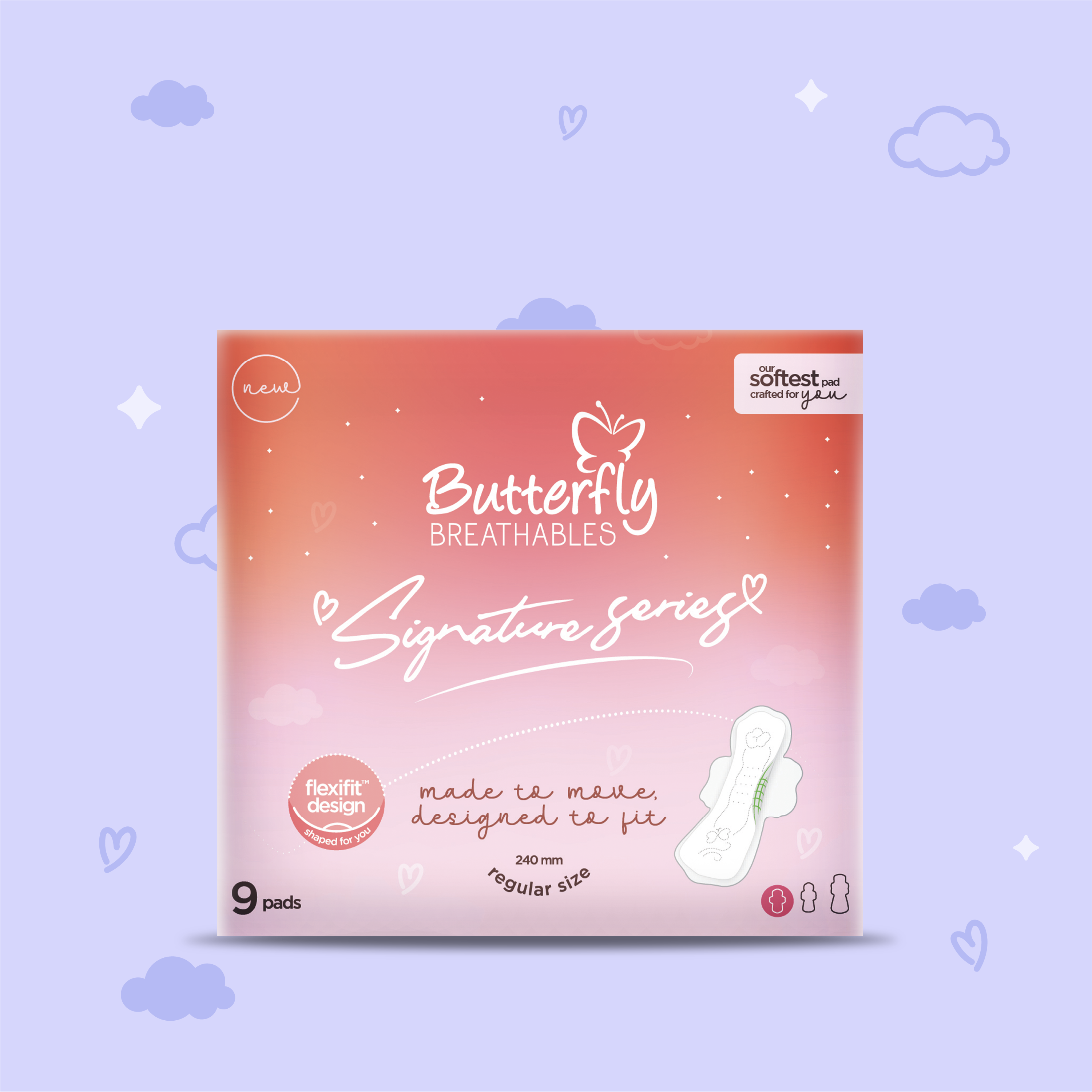Butterfly Breathables Signature Series Regular 9 Pcs