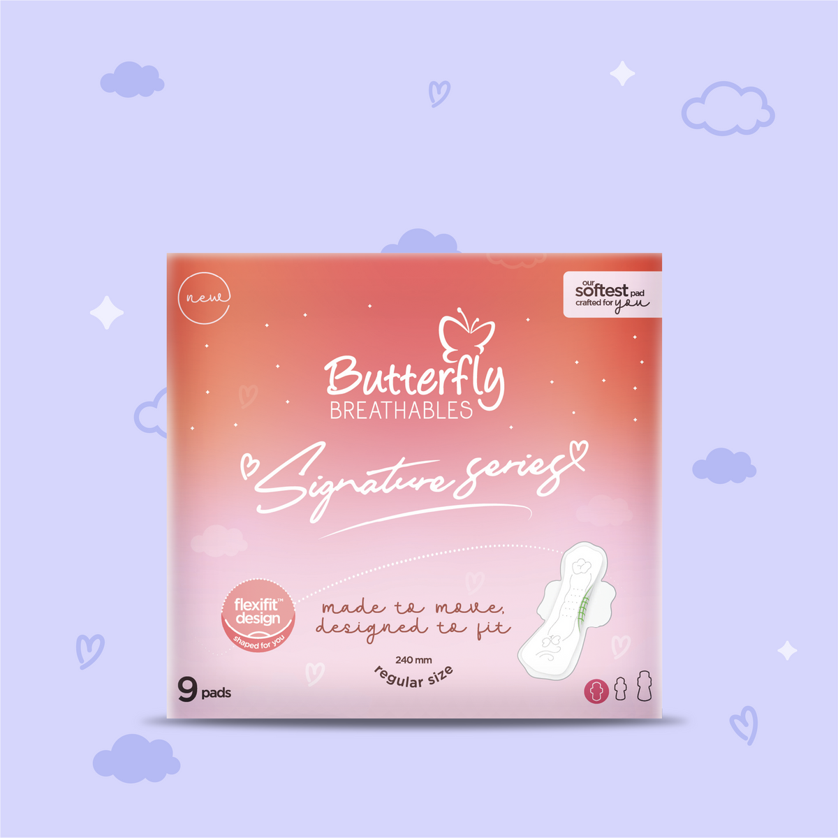 Butterfly Breathables Signature Series Regular 9 Pcs
