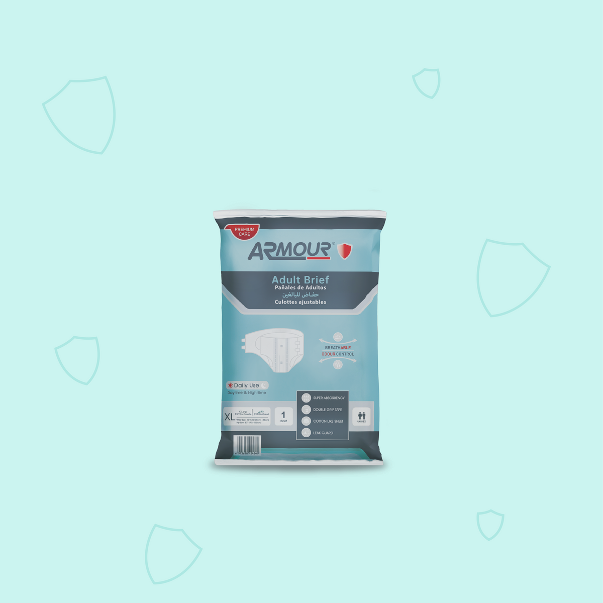 Armour Adult Brief - Disposable Adult Diapers Extra Large 1 pc