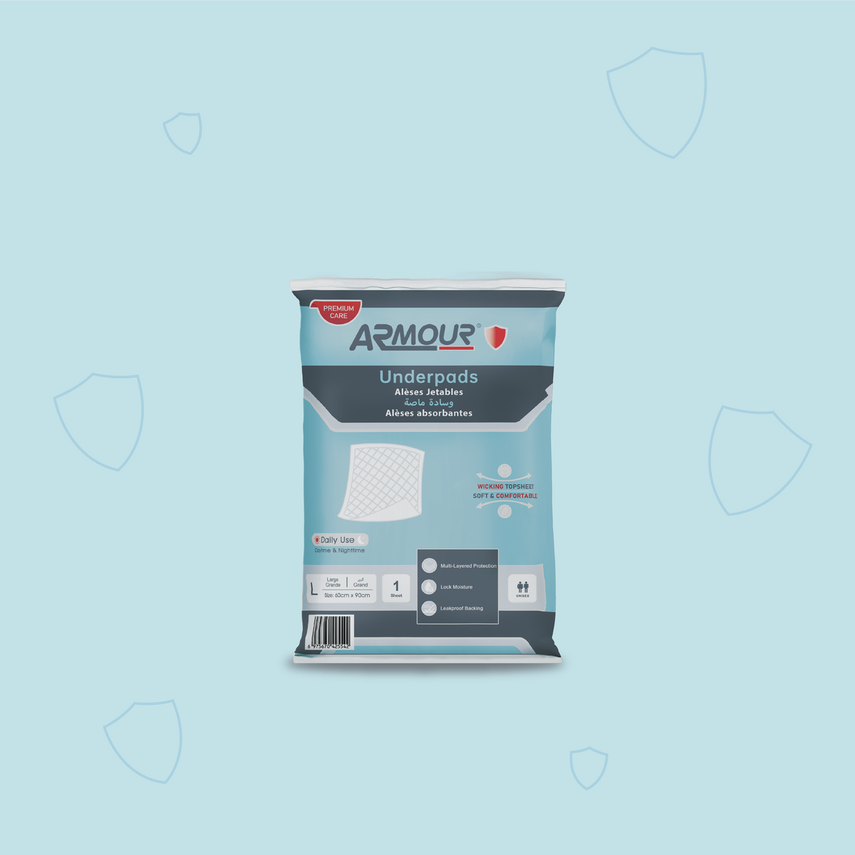 Armour Underpads Tissue Wrapped — Disposable Bed Pads Large