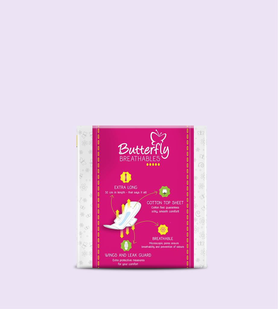 Ultra thin cotton sanitary pads in Pakistan Butterfly Breathables