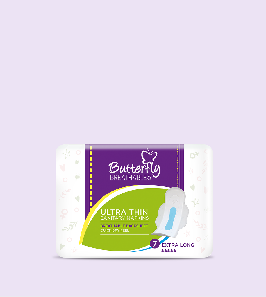 Butterfly Ultra Thin Sanitary Pads Extra Large 7 Butterfly Breathable   BFNXL 1024x1024 